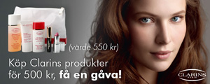 Gåva värd 550kr vid köp av Clarins produkter
