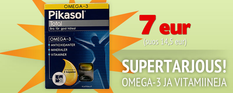 SUPERTARJOUS! Omega-3 JA Vitamiineja 7 eur (suos 14,5 eur)