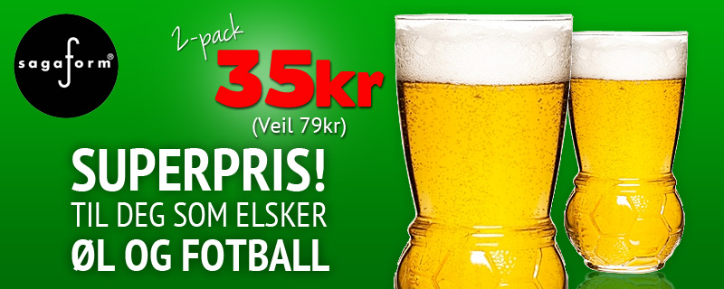 55% rabatt på ølglass 2-stk fra Sagaform!