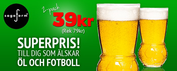 50% rabatt på ölglas 2-pack från Sagaform!