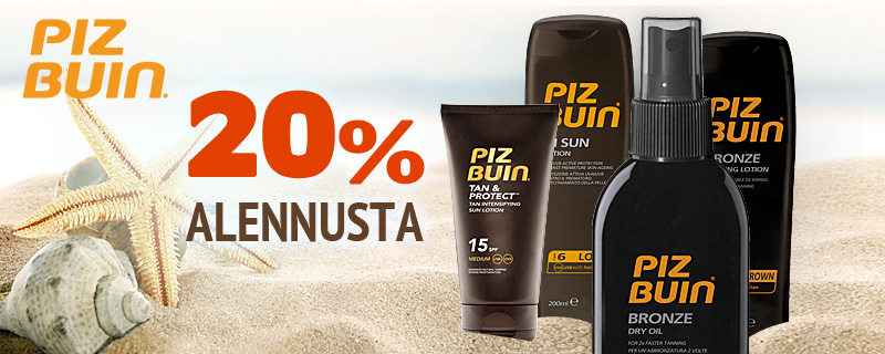 Piz Buin Aurinkotuotteet  - 20% alennusta!