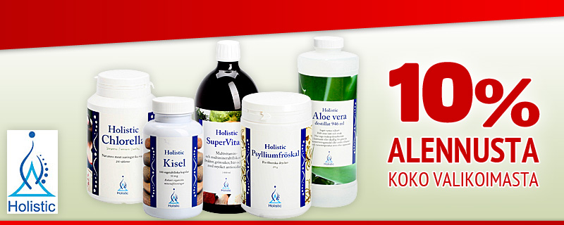 10% alennusta Holistic-tuotteista!