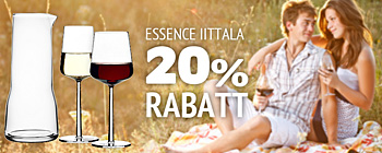20% rabatt på Essence glas, karaffer och dessertskålar från Iittala!