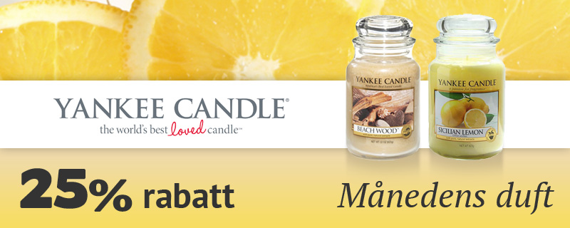 25% rabatt på månedens dufter fra Yankee Candle! 