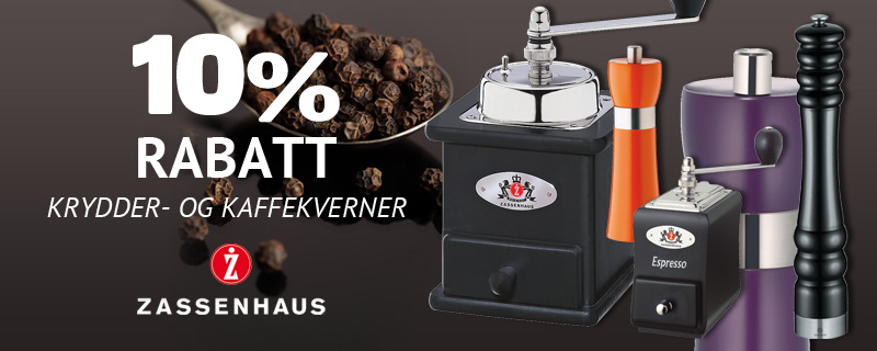 10% rabatt på krydder- og kaffekverner fra Zassenhaus!