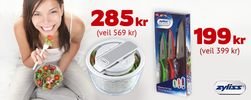 50% rabatt på knivsett og salatslynge fra Zyliss!
