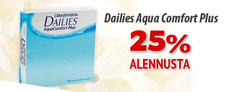 25% alennusta Dailies AquaComfort Plus 90p!