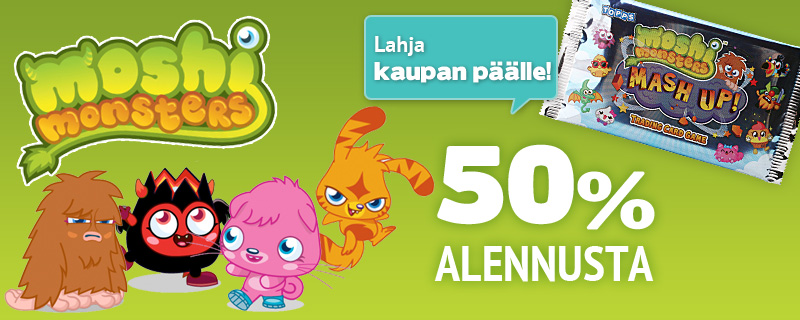 Moshi Monsters 50% alennusta + lahja kaupan päälle!