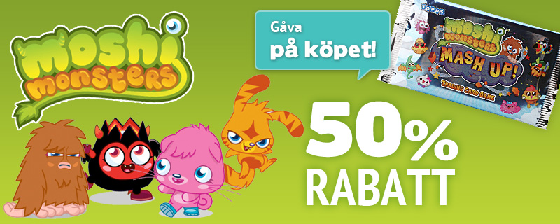 Moshi Monsters 50% rabatt + gåva på köpet!