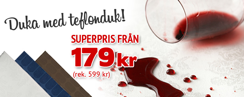 Från 179 kr för Teflonduk från Kosta Linnewäfveri!  