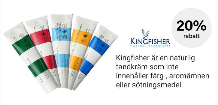 20% rabatt på Kingfisher tandkräm!