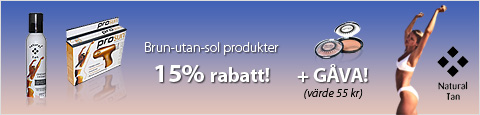 15% rabatt på Natural Tan brun-utan-sol