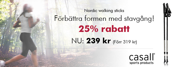 25% rabatt Nordic walking sticks!