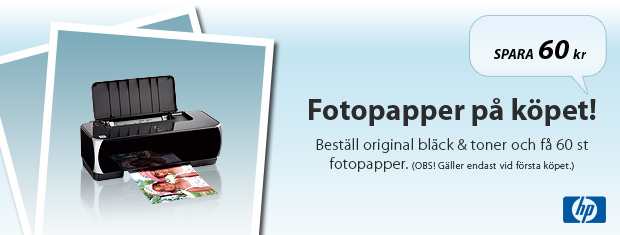 Gratis fotopapper vid köp av original bläck & toner!