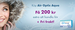 Få 200 kr att handla för + Fri Frakt vid köp av Air Optix Aqua!
