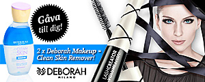 Köp 2 valfria produkter från Deborah, varav en mascara, få ögonmake-up remover på köpet, värd 65 kr