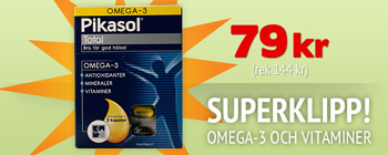 SUPERKLIPP! Pikasol Total 79 kr (rek 144 kr)