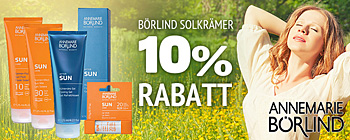 Börlind solcremer 10% rabatt!