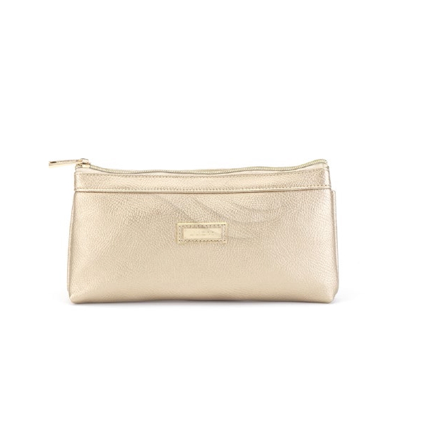 Lucia Gold Cosmetic Bag
