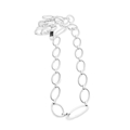 Oval Necklace - Silver Chain Long
