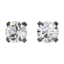 Hematite Plated Square Stud Earrings