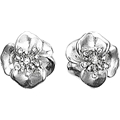 Silver Plated Crystal Flower Earrings
