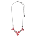 Florette Coral Triple Flower Necklace