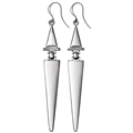 Long Silver Plated Earrings