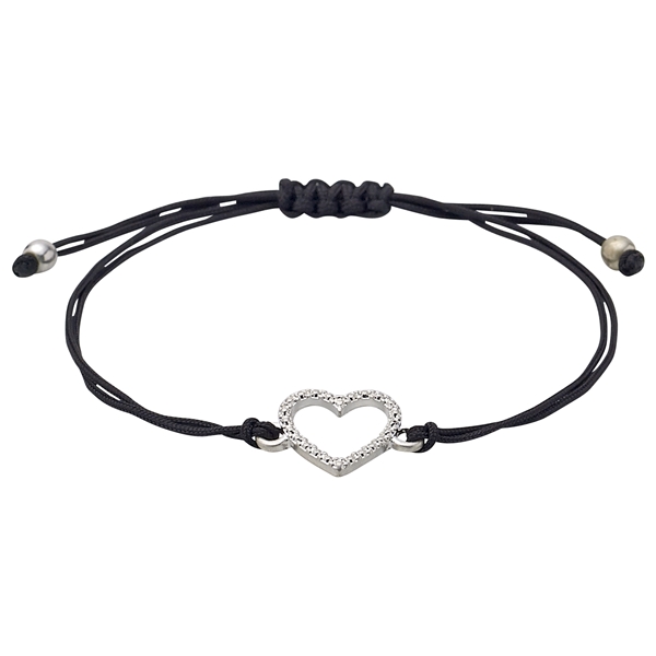 Sparkling Heart Leather Bracelet