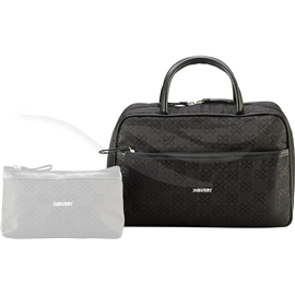 0 51189 Toiletry Bag w. Handles Black Flowers