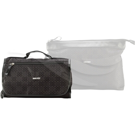 0 51195 Toiletry Bag with Hook Black Flowers