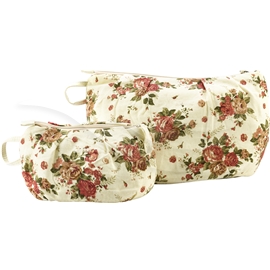 0 51214 Toiletry Bag Set Red Roses on White