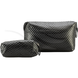0 57522 Toiletry Bag Set Plaid Black