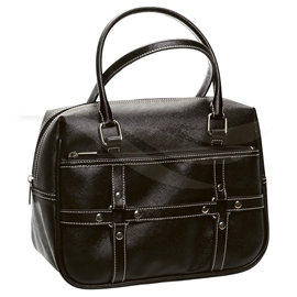 38 133 Toiletry Bag w. handles Black Leatherette