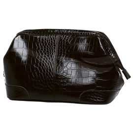 38 168 Toiletry Bag Black Croc Imitation