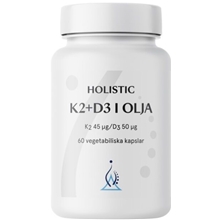 Holistic K2+D3-vitamin i olivolja 60 kapslar