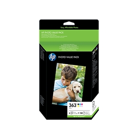 HP Ink No 363 Photo Pack - 6 cartridges + 10x15cm 150sheet