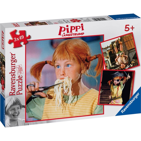 Pusselset - 3x49 Bitar Pippi Spaghetti