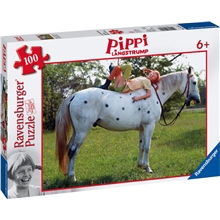 Pussel 100 Bitar XXL Pippi och Lilla Gubben