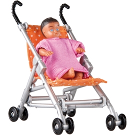 Lundby Småland Paraplyvagn och bebis