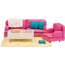Lundby Småland Vardagsrum, rosa
