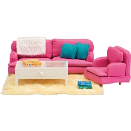 Lundby Småland Vardagsrum, rosa
