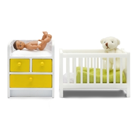Lundby Stockholm Spjälsäng + Skötbord