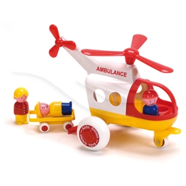 Viking Ambulanshelikopter med 3 Figurer och Bår