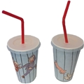 Emil Pappersmugg med lock och sugrör, 10st