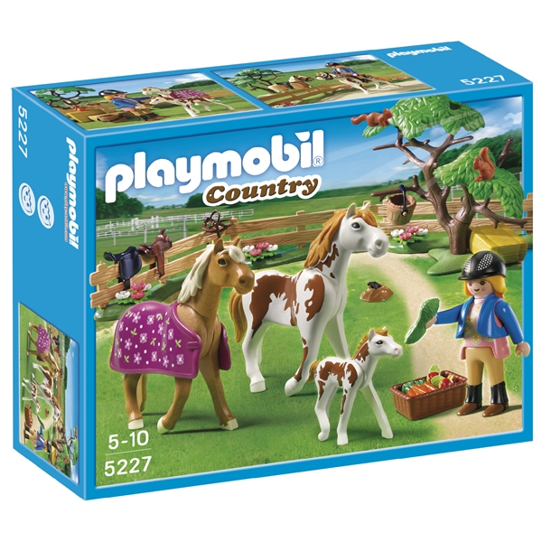 5227 Playmobil Paddock med Hästfamilj