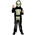 Halloween Kostym - Självlysande Skelett - Stl 128