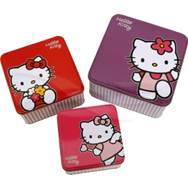 Hello Kitty Fyrkantsburkar 3-pack