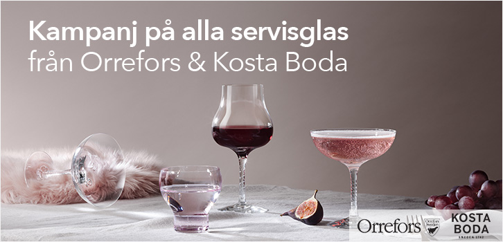Kampanj på servisglas från Orrefors & Kosta Boda!