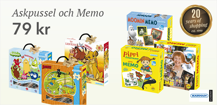 Pussel och Memo upp till 35% rabatt!
